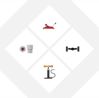 Düz hizmet Turnscrew, kaldırma, çarkı pompa ve diğer vektör nesneleri kümesi. Pompa, kaldırma, Jack öğeleri de içerir.