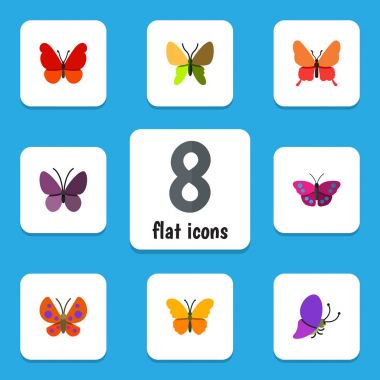 Düz Monarch kelebek, Monarch, güzellik sinek ve diğer vektör nesneleri kümesi. Ayrıca böcek, Archippus, güve öğeleri içerir.