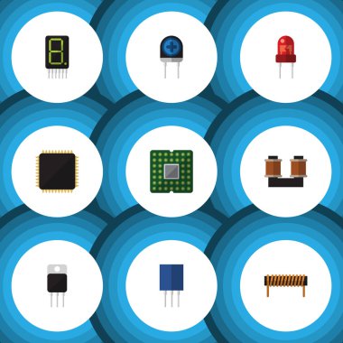 Düz teknoloji alıcı, bobin, Cpu ve diğer vektör nesnelerini ayarlayın. Ayrıca dönüştürücü, alıcı, priz elemanları içerir.