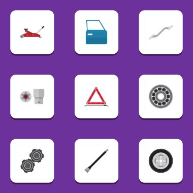 Düz atölye kemer, Coupler, uyarı ve diğer vektör nesneleri kümesi. Ayrıca Star, uyarı, Turnscrew öğeler içerir.