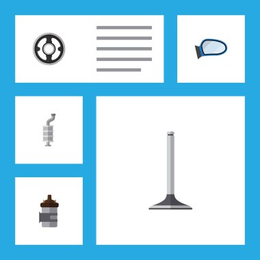 Düz parçalar araba Segment, otomatik bileşen, emici ve diğer vektör nesneleri kümesi. Ayrıca Segment, kasnak, susturucu öğeleri içerir.