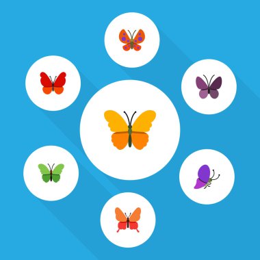 Düz Monarch Danaus Plexippus, güve, hükümdar ve diğer vektör nesneleri kümesi. Ayrıca güve, yaz, Monarch öğeleri içerir.