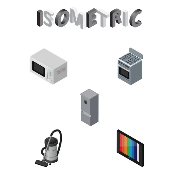 İzometrik cihaz soba, Vac, mikrodalga ve diğer vektör nesneleri kümesi. Ayrıca Tv, buzdolabı, aygıt öğeleri içerir.