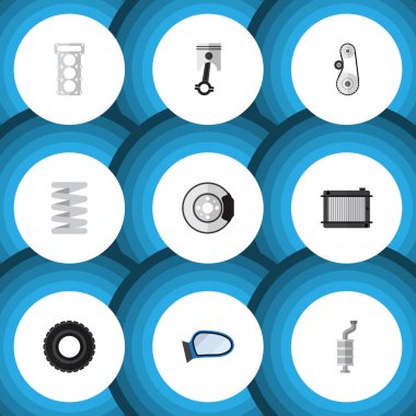 Isıtıcı, Conrod, tekerlek ve diğer vektör nesnelerini düz bileşen kümesi. Ayrıca sürücü, Disk, susturucu öğeleri içerir.