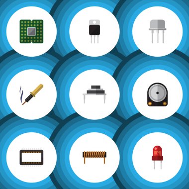 Düz teknoloji anabilgisayar, bobin, alıcı ve diğer vektör nesnelerini ayarlayın. Ayrıca yarı iletken, demir, hedef öğeleri içerir.