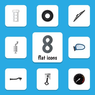 Düz parçalar ön cam, Tachometr, ambalaj ve diğer vektör nesnelerini ayarlayın. Ayrıca Piston, kanat, Speed öğeleri içerir.