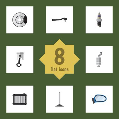 Teknoloji, otomatik bileşen, yedek parça ve diğer vektör nesnelerini düz bileşen kümesi. Termostat, kıvılcım, Segment öğeleri de içerir.