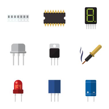 Düz aygıt alıcısı, alıcı, verici ve diğer vektör nesneleri kümesi. Ayrıca Access, lehimleme, alıcı öğeleri içerir.