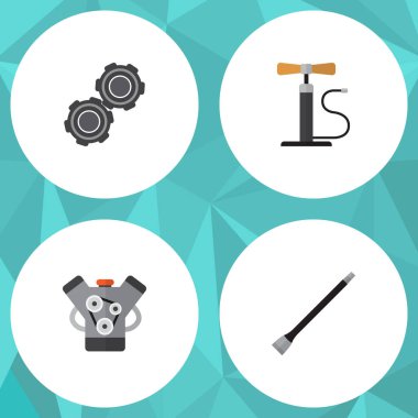 Kemer, çarkı pompa, boru hattı ve diğer vektör nesnelerini düz Servisi kümesi. Ayrıca tekerlekli, pompa, kemer unsurları içerir.