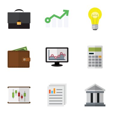 Düz kazanç grafik, diyagram, belge ve diğer vektör nesneleri kümesi. Ayrıca grafik, ışık, m-cüzdan öğeleri içerir.