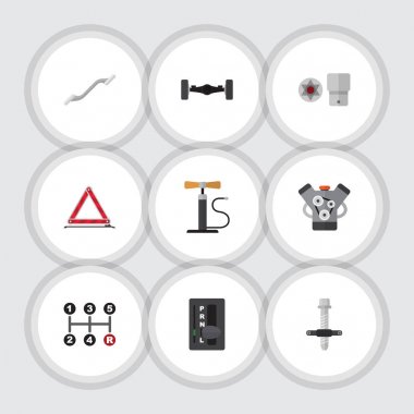 Düz hizmet çarkı pompa, Turnscrew, otomatik şanzıman ve diğer vektör nesneleri kümesi. Ayrıca bağlaştırıcı sessiz, otomatik öğeleri.