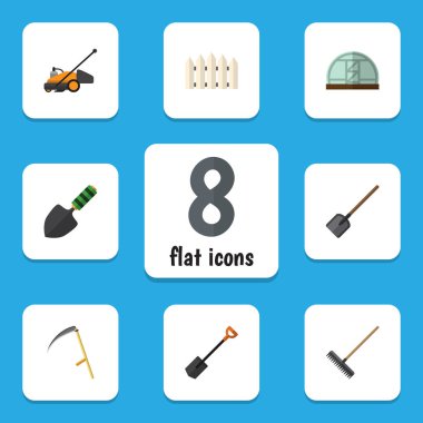 Kesici, ahşap bariyer, Harrow ve diğer vektör nesnelerini düz kümesi. Ayrıca kesici, bariyer, Spatula öğeleri içerir.