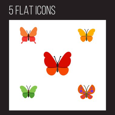 Düz güve süt kardeş, kelebek, hükümdar ve diğer vektör nesneleri kümesi. Ayrıca süt kardeş, güve, kelebek unsurları içerir.