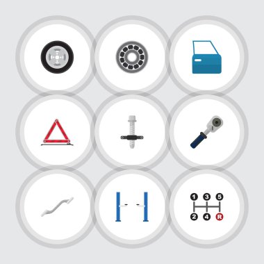 Düz servis seti taşıyan, susturucu, uyarı ve diğer vektör nesnelerine. Ayrıca Disk, blok, Coupler öğeleri içerir.