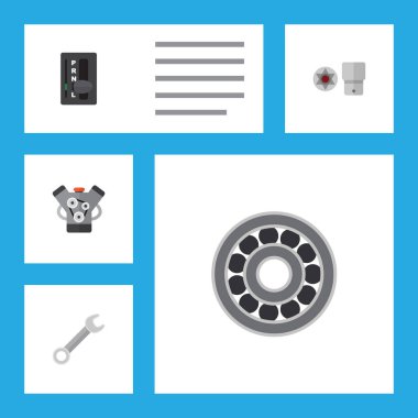 Fren Disk, otomatik şanzıman, Turnscrew ve diğer vektör nesnelerini düz Servisi kümesi. Ayrıca yataklama anahtar, tornavida, içerir.