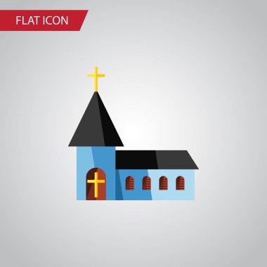 İzole yapısı düz simgesi. Christian vektör öğesi kullanılan yapı, Christian, Bina tasarım konsepti için.