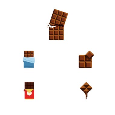 Düz simgesi çikolata Bitter, çikolata Bar, kakao ve diğer vektör nesnelerini ayarlayın. Ayrıca kutusu, kakao, acı öğeleri içerir.