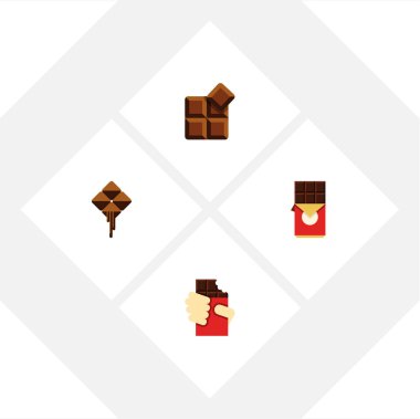 Çikolata Bar, lezzetli, şekilli kutu ve diğer vektör nesnelerini düz simgesi acı kümesi. Ayrıca kutusu, Delicious, çikolata öğeleri içerir.