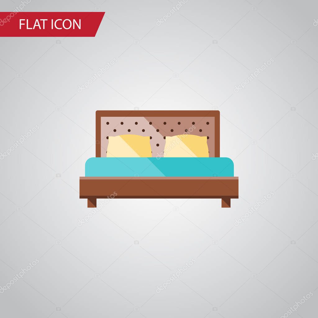 Isolated Bedroom Flat Icon. Hostel Vector Element Can Be Used For Bedroom, Hostel, Bed Design Concept.