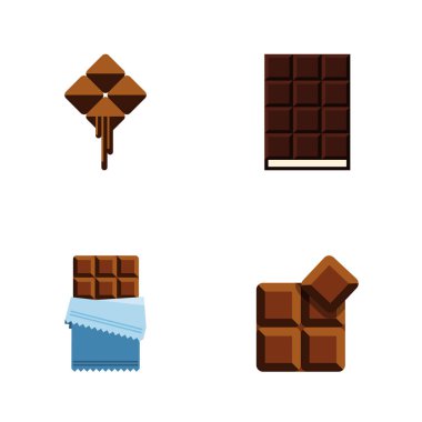 Düz simgesi çikolata tatlı, kakao, acı ve diğer vektör nesnelerini ayarlayın. Ayrıca çikolata, kakao, şekilli elemanları içerir.