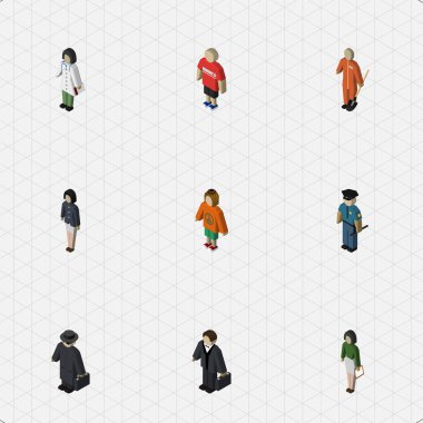 İzometrik insanlar adam, kız, yatırımcı ve diğer vektör nesneleri kümesi. Ayrıca işçi, Ajan, adam unsurları içerir.