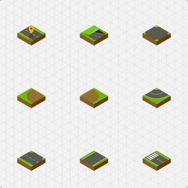 İzometrik yol şerit, kavşak, yol ve diğer vektör nesneleri kümesi. Ayrıca dönüm, şerit, kavşak elemanları içerir.