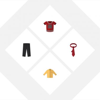 Düz simge kıyafetleri Banyan, gömlek, kravat ve diğer vektör nesnelerini ayarlayın. Ayrıca bluz, pantolon, Banyan öğeleri içerir.