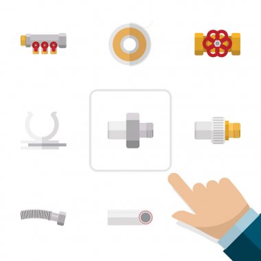 Düz simgesi sanayi kümesi pompa Vana, boru, rulo ve diğer vektör nesneleri. Ayrıca boru, rulo, Vana unsurları içerir.