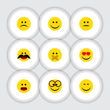 Merak ediyorum, sus, gülümseme ve diğer vektör nesnelerini düz simgesi hareket kümesini. Ayrıca içerir memnun, sessiz, sessiz ol öğeleri.