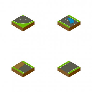 İzometrik yolu ayarla tek taraflı, yol, Plash ve diğer vektör nesneleri. Ayrıca Plash, yol, asfalt öğeleri içerir.