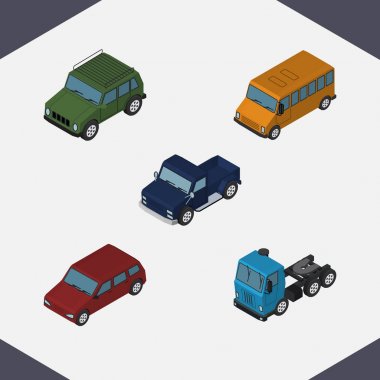 İzometrik taşıma kümesi zırhlı, Autobus, kamyon ve diğer vektör nesneleri. Ayrıca kamyon, otobüs, Sedan öğeleri içerir.