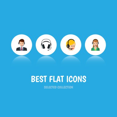 Düz simge arama seti kulaklık, telefon hattı, çağrı merkezi ve diğer vektör nesneleri. Ayrıca Merkezi, çağrı, hattı unsurları içerir.