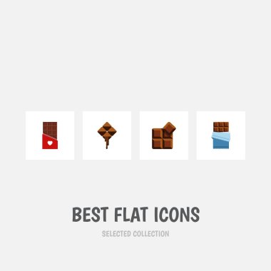 Acı, Delicious, kakao ve diğer vektör nesnelerini düz simgesi acı kümesi. Ayrıca şekilli, Bitter, çikolata unsurları içerir.