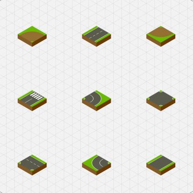 İzometrik kum, aşağı doğru dönüş vektör nesneleri kilitler. Ayrıca kavşak, şerit, kavşak elemanları içerir.