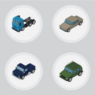 İzometrik otomobil kümesi zırhlı, otomatik, Suv ve diğer vektör nesneleri. Ayrıca Motor, otomatik, kamyon unsurları içerir.