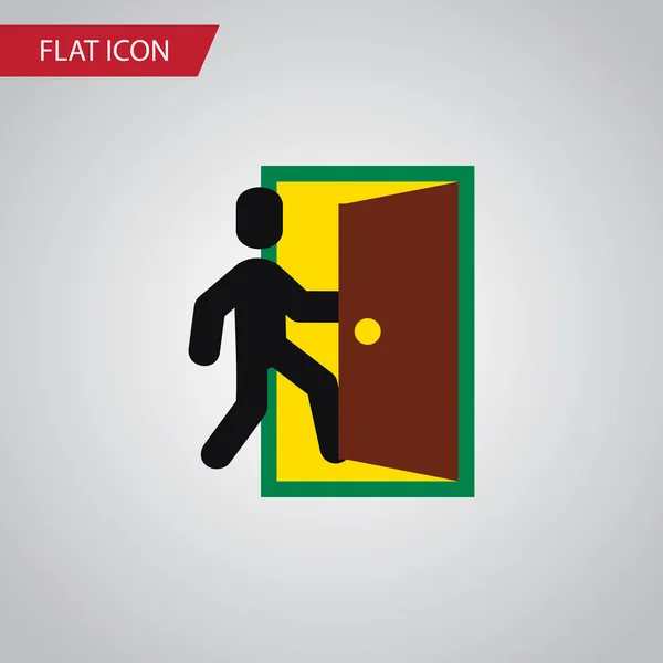 Icône plate de porte ouverte isolée. L'élément vectoriel d'évacuation peut être utilisé pour l'évacuation, la sortie, le concept de conception de porte . — Image vectorielle