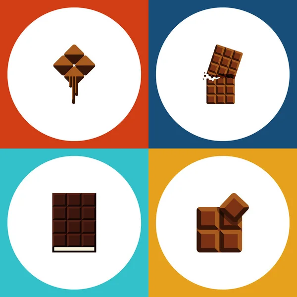 Platte bittere pictogrammenset Wrapper, cacao, Dessert en andere vectorobjecten. Ook heerlijk, chocolade, Wrapper elementen. — Stockvector