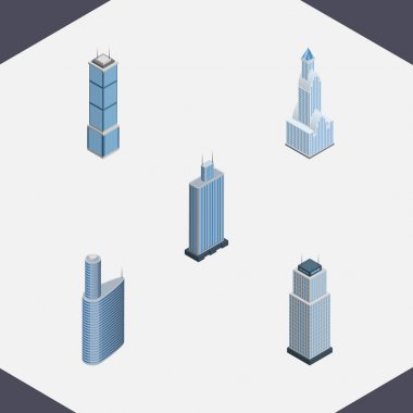 İzometrik gökdelen daire, Bina, Cityscape ve diğer vektör nesneleri kümesi. Ayrıca öğeleri Bina dış, Cityscape, içerir.