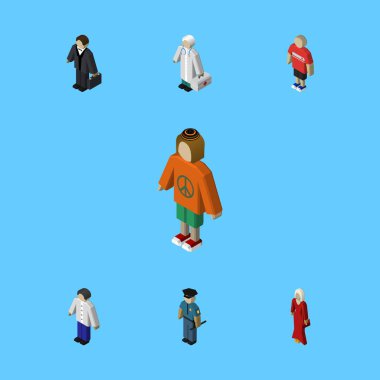 Adam, yatırımcı, memur ve diğer vektör nesnelerini izometrik insan kümesi. Ayrıca hippi, adam, insan unsurları içerir.