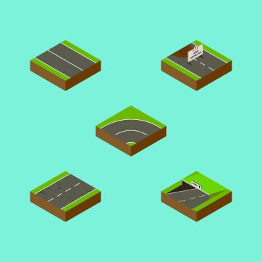 İzometrik yolu ayarla onarım, çatlaklar, düz ve diğer vektör nesneleri. Ayrıca Underground, asfalt, metro unsurları içerir.