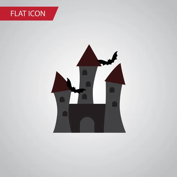 Isolated Castle Flat Icon. Fortress Vector Element Can Be Used For Fortress, Castle, Halloween Design Concept. — Stock Vector