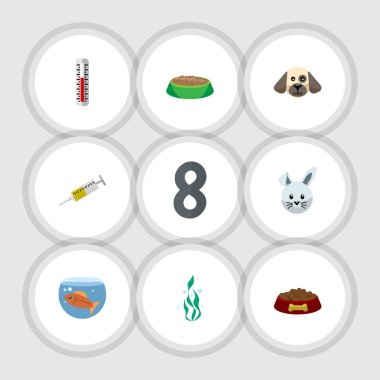 Bunny, Fishbowl, aşı ve diğer vektör nesnelerini düz simgesi hayvan kümesi. Ayrıca sıcaklık, bitki, Bunny öğeleri içerir.