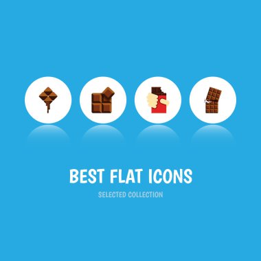 Düz simgesi kakao kümesi şekilli kutu, Delicious, kakao ve diğer vektör nesneleri. Aynı zamanda lezzetli, kutusu, sunulu liste öğeleri içerir.