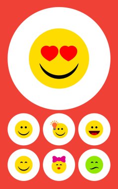 Düz simgesi yüzünü okşa, kaşlarını, sahip iyi bir görüş ve diğer vektör nesneleri. Ayrıca ışık, sevinç, kaşlarını öğeleri içerir.