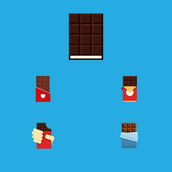 Çikolata, tatlı, şekilli kutu ve diğer vektör nesnelerini düz simgesi acı kümesi. Ayrıca kutusu, şekilli, tatlı öğeleri içerir.