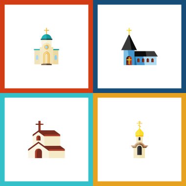 Düz simge yapı kümesi dini, din, Hıristiyan ve diğer vektör nesneleri. Ayrıca din, dini, mimari öğeler içerir.