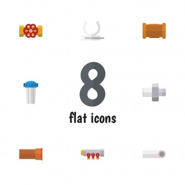 Düz simgesi sıhhi tesisat kümesi boru, drenaj, boru ve diğer vektör nesneleri. Ayrıca boru, pompa, bağlayıcı unsurları içerir.