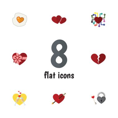 Düz simgesi Amour kümesi boşanma, şifreli, anahtar ve diğer vektör nesneleri. Ayrıca duygu, kutlama, duygu öğeleri içerir.