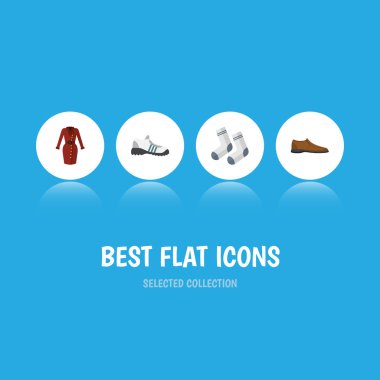 Düz simgesi giyim spor ayakkabı, erkek Footware, ayak Tekstil ve diğer vektör nesneleri ayarlayın. Ayrıca lastikbotlar, giyim, spor ayakkabı öğeleri içerir.