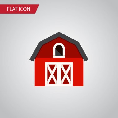 İzole depo düz simgesi. Hangar vektör öğesi kullanılan depo, ahır, Hangar tasarım konsepti için.